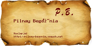 Pilnay Begónia névjegykártya